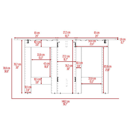 Mesa Abatible, Compact, Wengue y Macadamia, con amplio espacio para colocar objetos (vista 10)