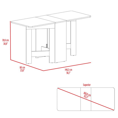 Mesa Abatible, Compact, Wengue y Macadamia, con amplio espacio para colocar objetos (vista 9)