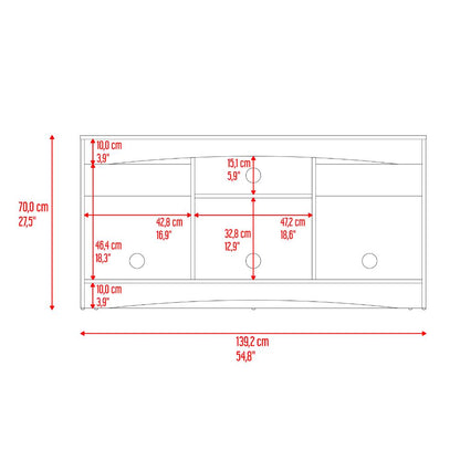 Mesa Para Tv Fiorenzi, Nogal y Wengue, con espacio para TV de 55"