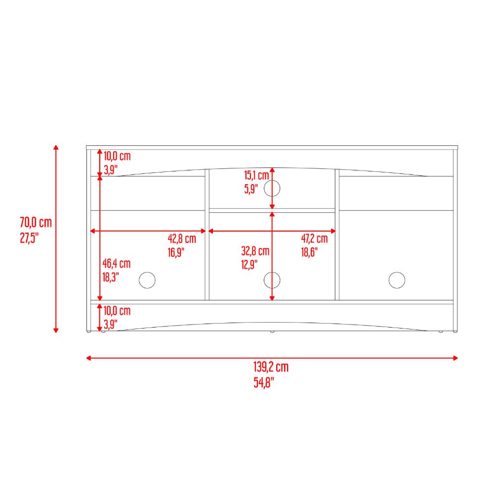 Rack Tv Fiorenzi, Nogal y Wengue, con espacio para TV de 55" (vista 8)