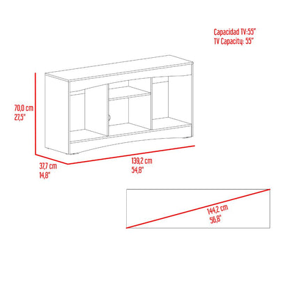 Mesa Para Tv Fiorenzi, Nogal y Wengue, con espacio para TV de 55"