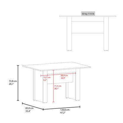 Mesa para Comedor Classic, Avellana, para Cuatro Puestos, No Incluye Sillas