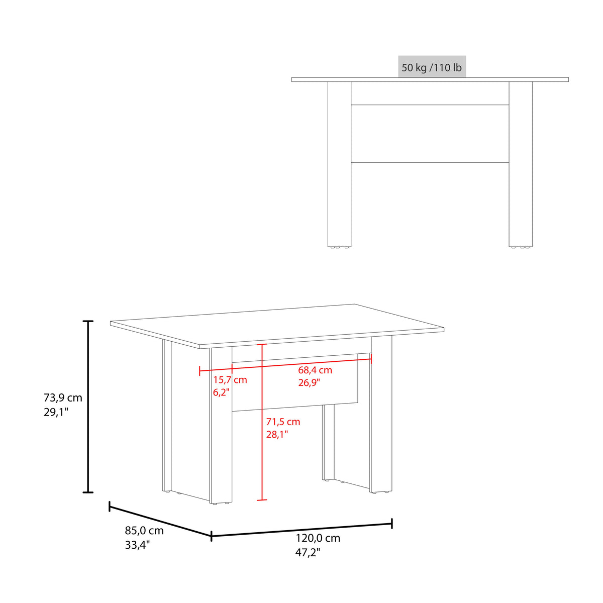 Mesa para Comedor Classic, Cartagena, para Cuatro Puestos, No Incluye Sillas