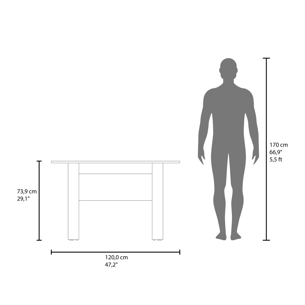 Mesa para Comedor Classic, Avellana, para Cuatro Puestos, No Incluye Sillas