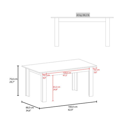 Mesa para Comedor Estrella 160, Positano, para Cuatro Puestos, No Incluye Sillas