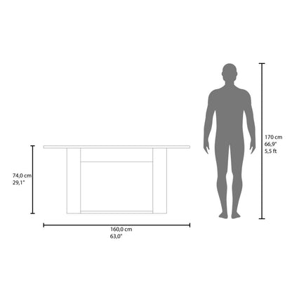 Mesa para Comedor Volder 160, Cartagena, con Amplia Superficie, No Incluye Sillas