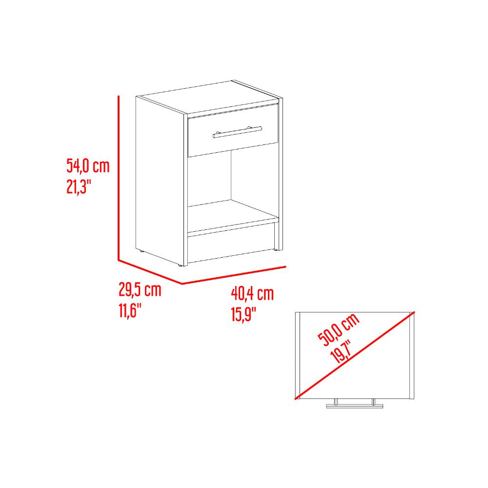 Combo para Habitación Sofi, Fresno Europeo y Blanco, incluye Closet -Organizador y Mesa de Noche
