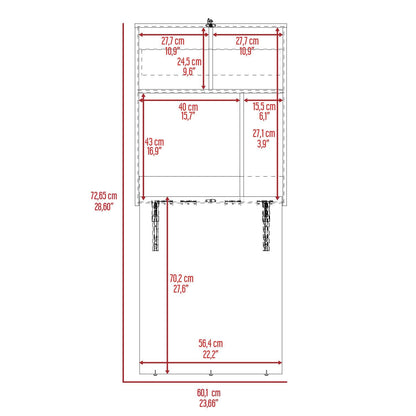 Escritorio Plegable Kaplan Ceniza,  moderno Ahorrador de espacio