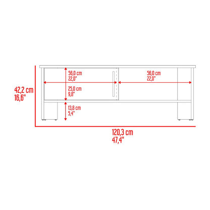 Mesa Para Tv Navi, Fresno Europeo y Blanco Duqueza, Para Televisor Hasta 55 Pulgadas Con Puerta