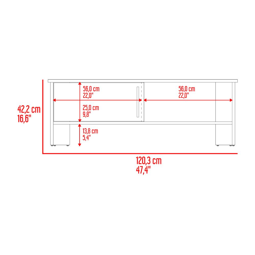 Mesa Tv Navi, Fresno Europeo y Blanco Duqueza, Para Televisor Hasta 55 Pulgadas Con Puerta (vista 9)