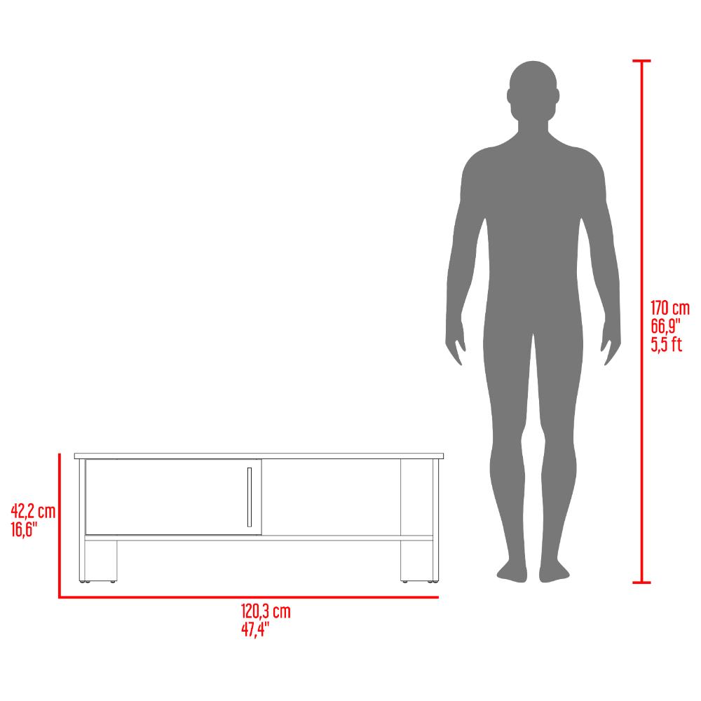 Mesa Tv Navi, Fresno Europeo y Blanco Duqueza, Para Televisor Hasta 55 Pulgadas Con Puerta (vista 7)