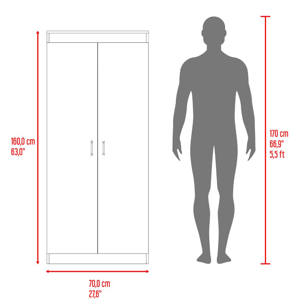 Despensa  Varese, Fresno Europeo y Blanco, con dos puertas y cuatro entrepaños