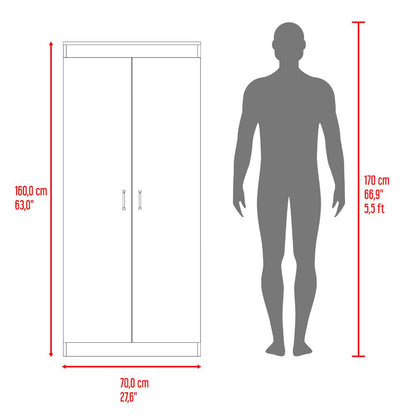 Despensa  Varese, Fresno Europeo y Blanco, con dos puertas y cuatro entrepaños