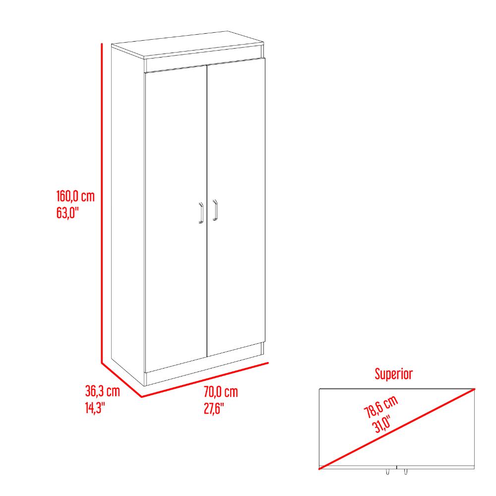 Despensa  Varese, Fresno Europeo y Blanco, con dos puertas y cuatro entrepaños