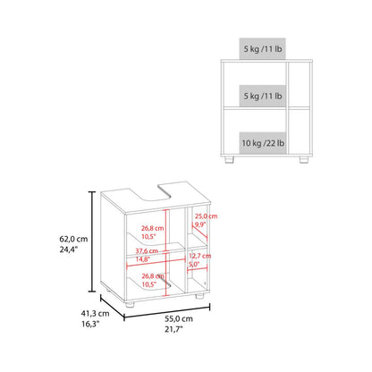 Mueble Para Lavamanos Pascuale Una Puerta, Wengue Y Fresno