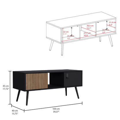 Mesa De Centro Funes Eco, Wengue, con dos puertas batientes. (vista 7)