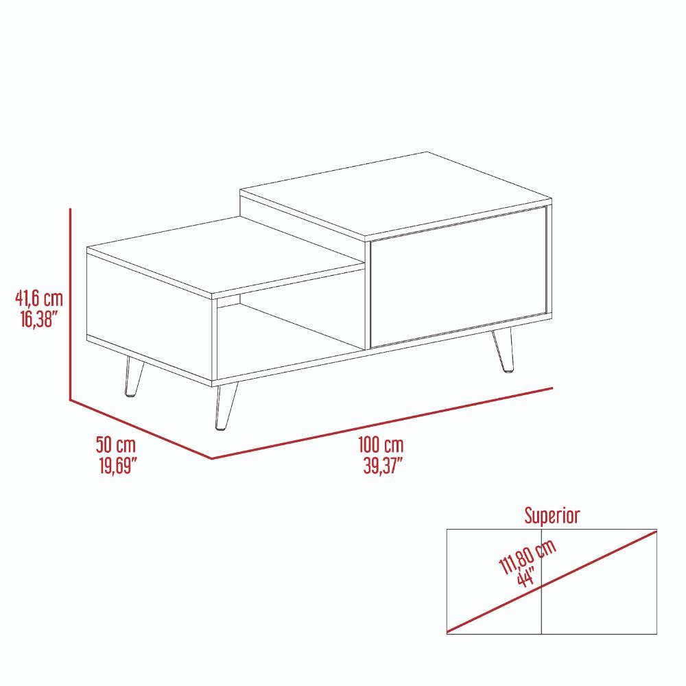 Mesa de Centro Trueno, Café Claro y Cocoa, con Amplio Espacio Ideal Para Ubicar Decoraciones (vista 18)