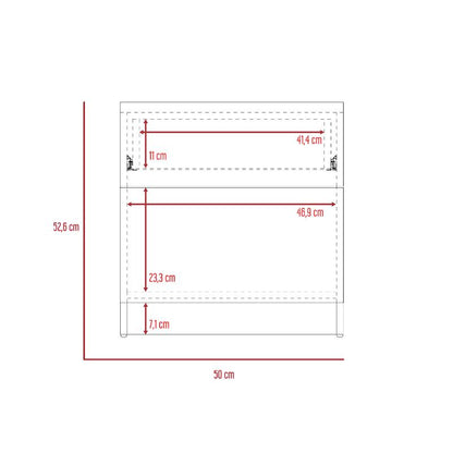 Mesa de Noche Nebrask, Miel y Blanco, con Un Cajón Organizador