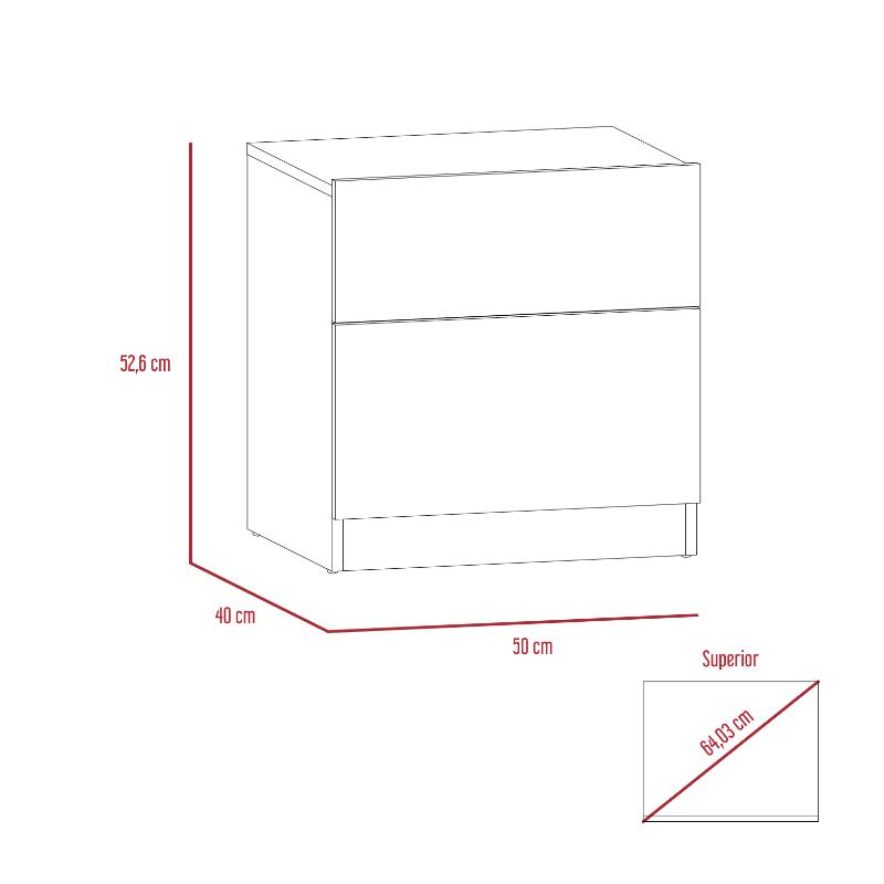 Mesa de Noche Nebrask, Miel y Blanco, con Un Cajón Organizador