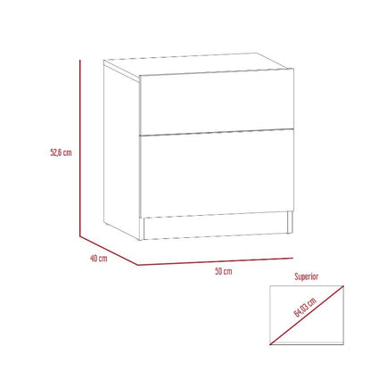 Mesa de Noche Nebrask, Miel y Blanco, con Un Cajón Organizador