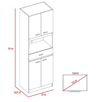 Mueble Microondas Fm Cuatro Puertas, Blanco