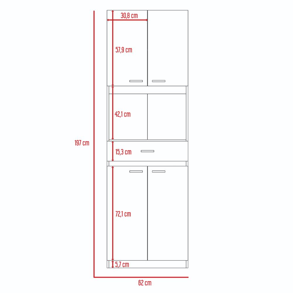 Mueble Microondas Fm Cuatro Puertas, Blanco