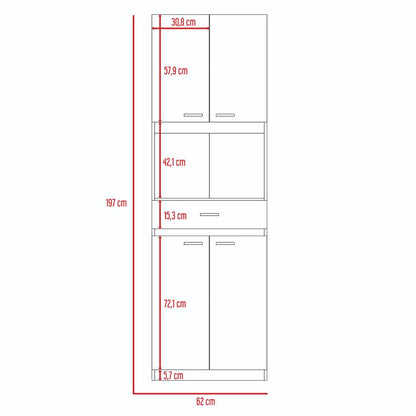 Mueble Microondas Fm Cuatro Puertas, Blanco