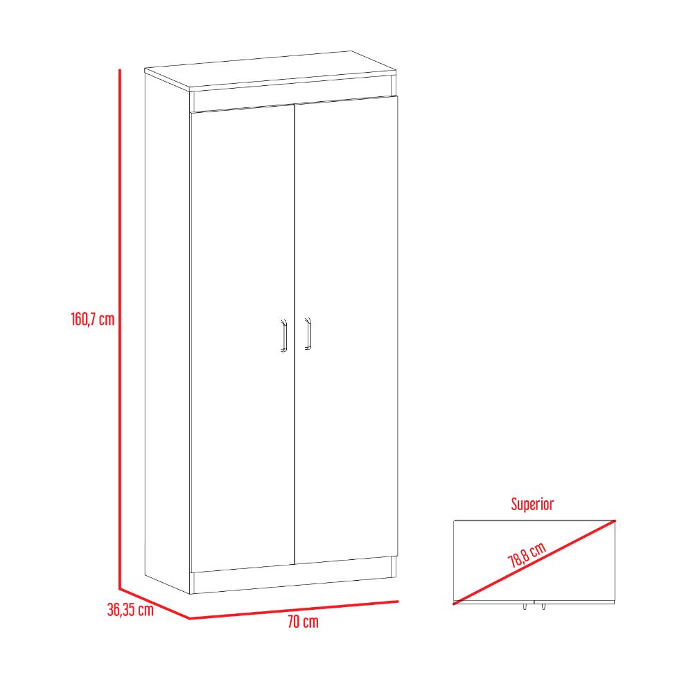 Mueble Alacena Varese Dos Puertas Blanco, Posee Un Estante Adicional En La Puerta Y Cuatro Entrepaños