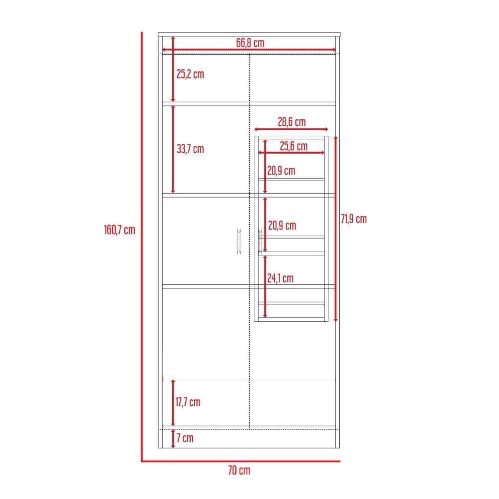 Mueble Alacena Varese Dos Puertas Blanco, Posee Un Estante Adicional En La Puerta Y Cuatro Entrepaños