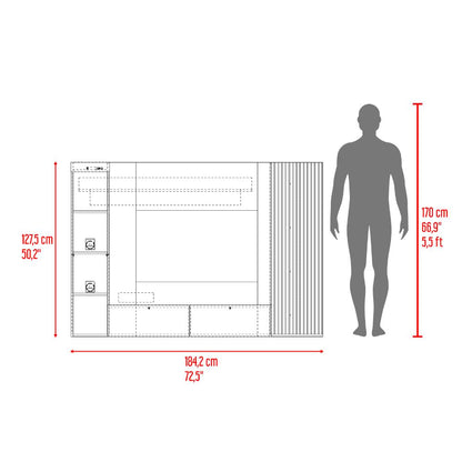 Panel de Tv Gamma, Capri y Avellana con Espacio Para Televisor de Hasta 65"