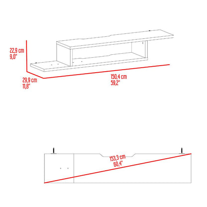 Mesa Para Tv Flotante Dilix, Canela, con superficie para objetos decorativos