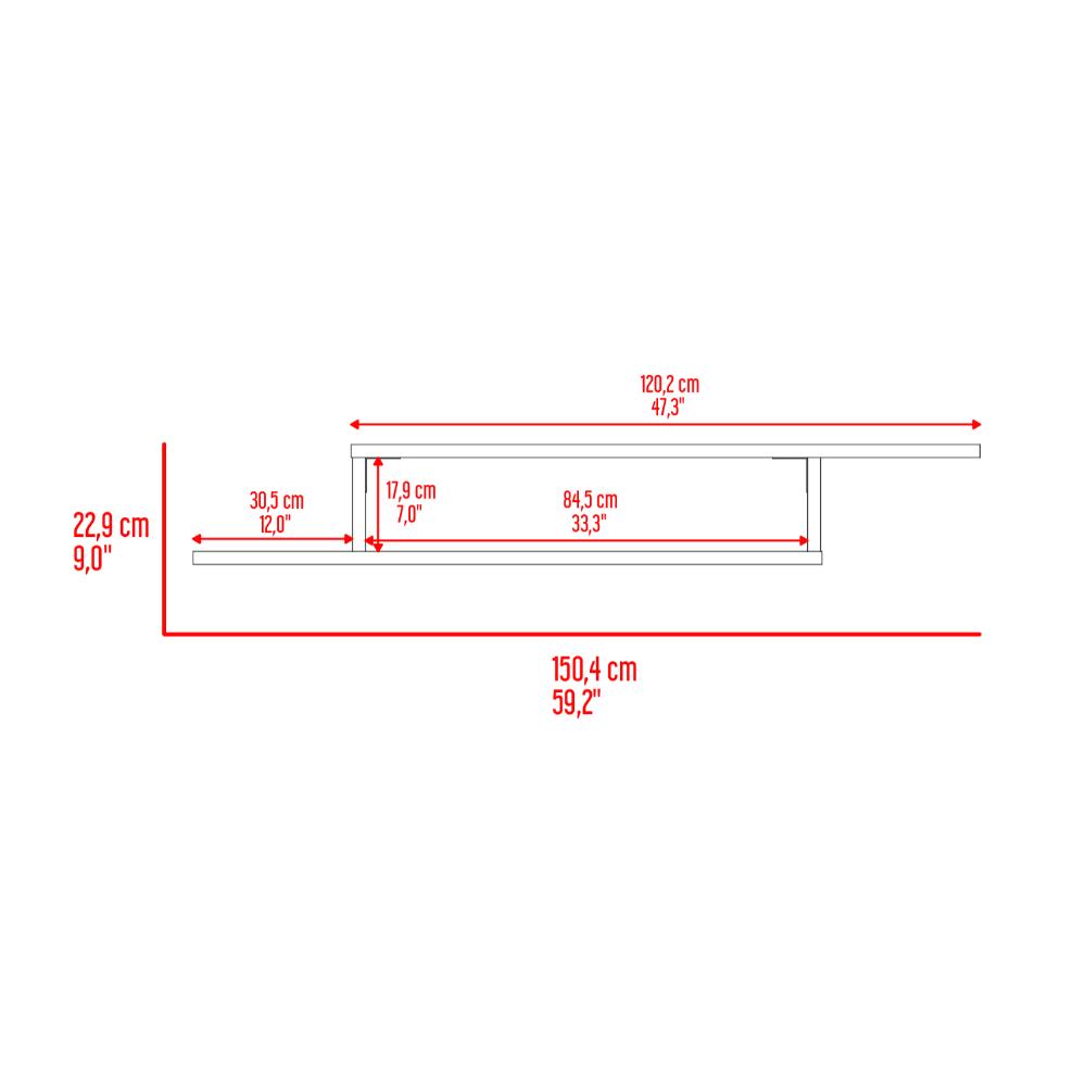 Mesa Para Tv Flotante Dilix, Canela, con superficie para objetos decorativos