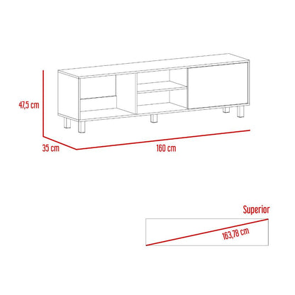 Rack Tv 65" Tunez Una Puerta, Color Blanco