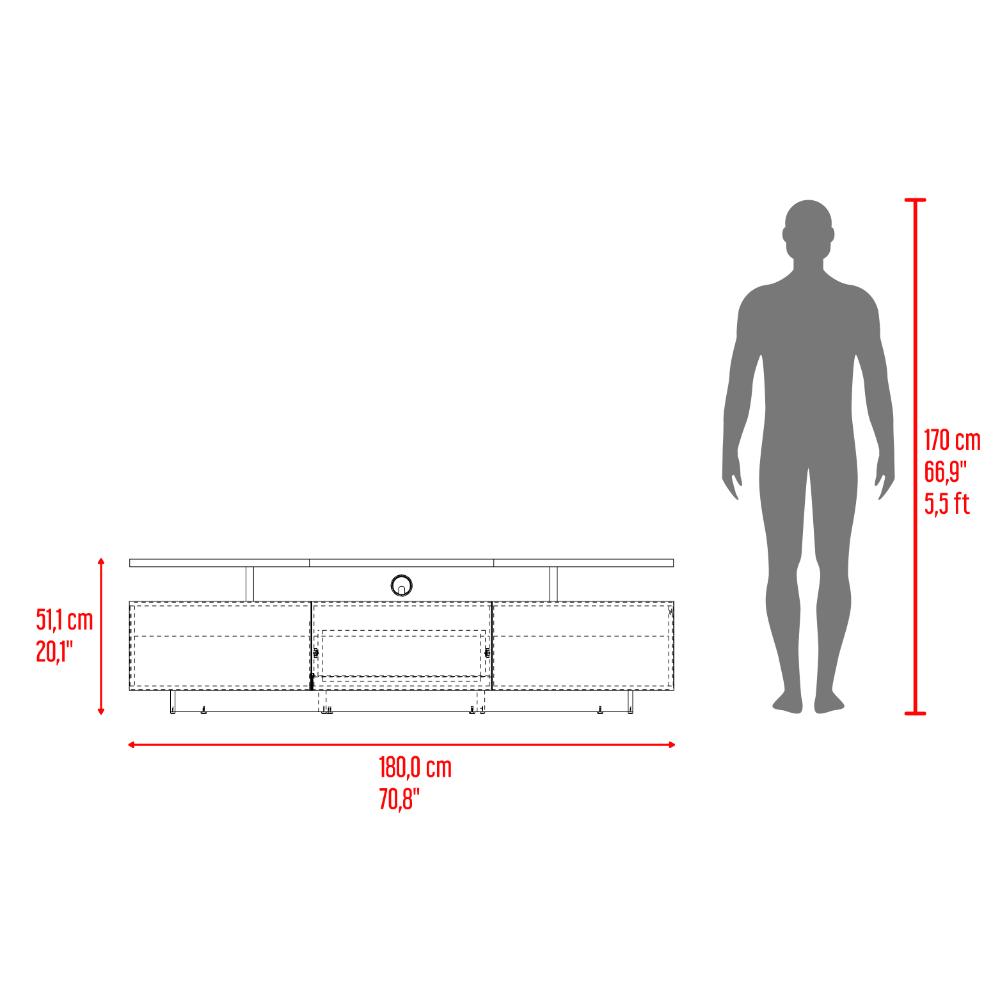 Mesa Para Tv Serena, Blanco Duqueza y Fresno Europeo, Para Televisor Hasta 65"