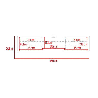 Panel Tv Gleid 49" Blanco, Con  Dos Puertas Abatibles