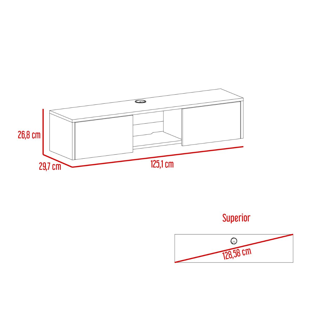 Panel Tv Gleid 49" Blanco, Con  Dos Puertas Abatibles