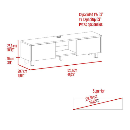 Rack Tv 65" Glen Multifuncional Piso O Flotante, Fresno Europeo (vista 8)