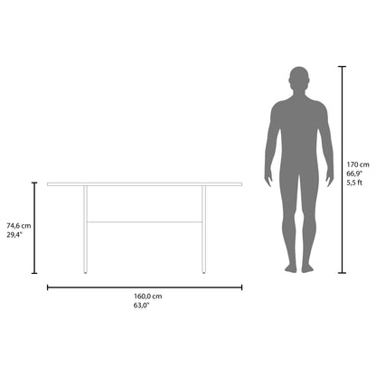 Mesa para Comedor Ascher, Avellana, para Seis Puestos, No Incluye Sillas