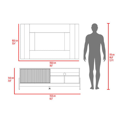 Mesa Para Tv Odell, Milan y Roble Natural, Para Televisor desde 50" a 65"