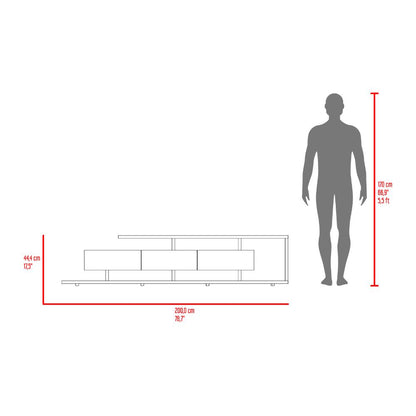 Mesa Para Tv Quito, Blanco Duqueza y Fresno Europeo, Para Televisor Hasta 65"