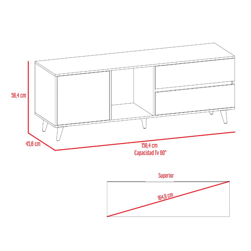 Mesa Para Tv Bored, Beige y Blanco, con Espacio Para Televisor de Hasta 60 Pulgadas (vista 11)