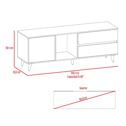 Mesa Para Tv Bored, Beige y Blanco, con Espacio Para Televisor de Hasta 60 Pulgadas (vista 11)