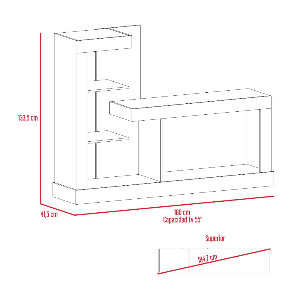 Mesa Para Tv Samir, Café Claro, con Espacio Para Televisor de Hasta 55 Pulgadas