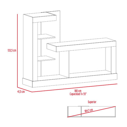 Mesa Para Tv Samir, Café Claro, con Espacio Para Televisor de Hasta 55 Pulgadas