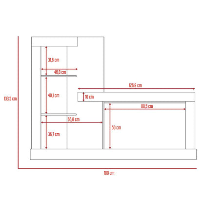 Mesa Para Tv Samir, Café Claro, con Espacio Para Televisor de Hasta 55 Pulgadas