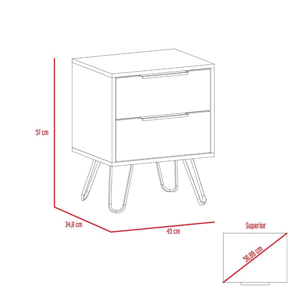 Velador Dos Cajones, FM Furniture 004C, Cafe Claro