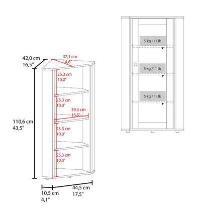 Vitrina Esquinera Genova Una Puerta Vidrio, Blanco