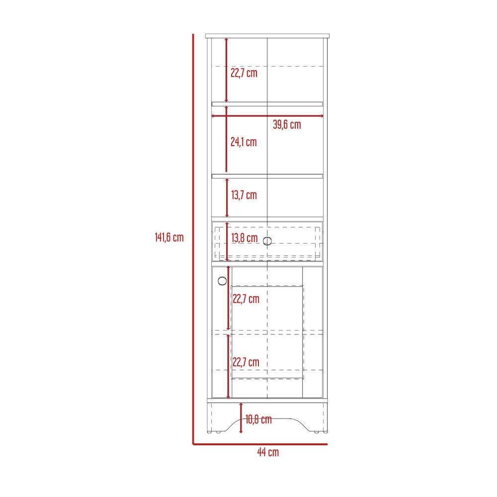 Gabinete de Baño Fidel, Café Claro y Blanco, con Una Puerta Abatible y Un Cajón