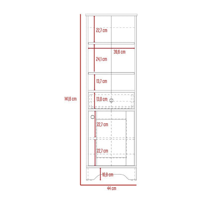 Gabinete de Baño Fidel, Café Claro y Blanco, con Una Puerta Abatible y Un Cajón