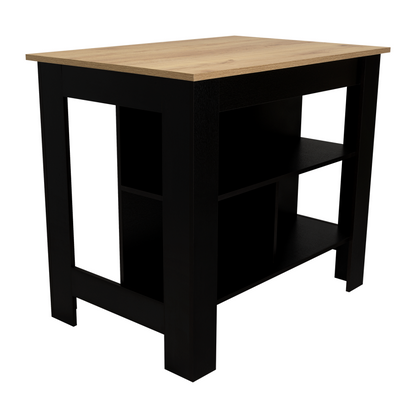 Isla De Cocina Fm 009N Negro Y Café Claro